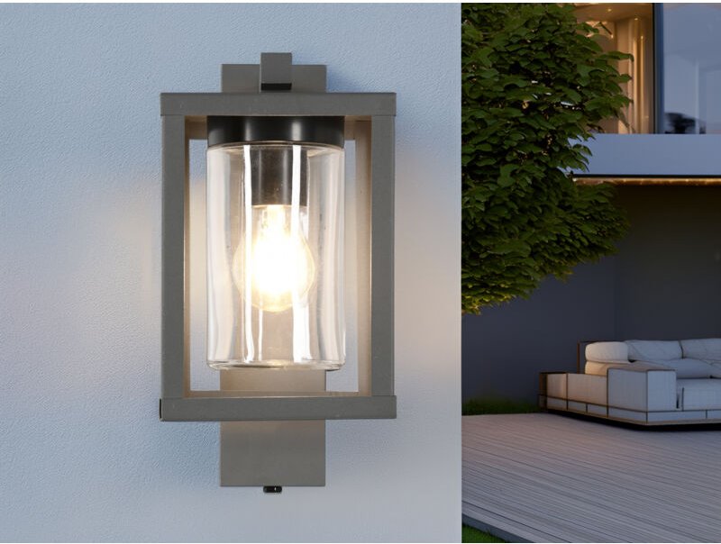 Meinewunschleuchte - led Außenwandleuchte in Laternenoptik, Höhe 33cm, Anthrazit