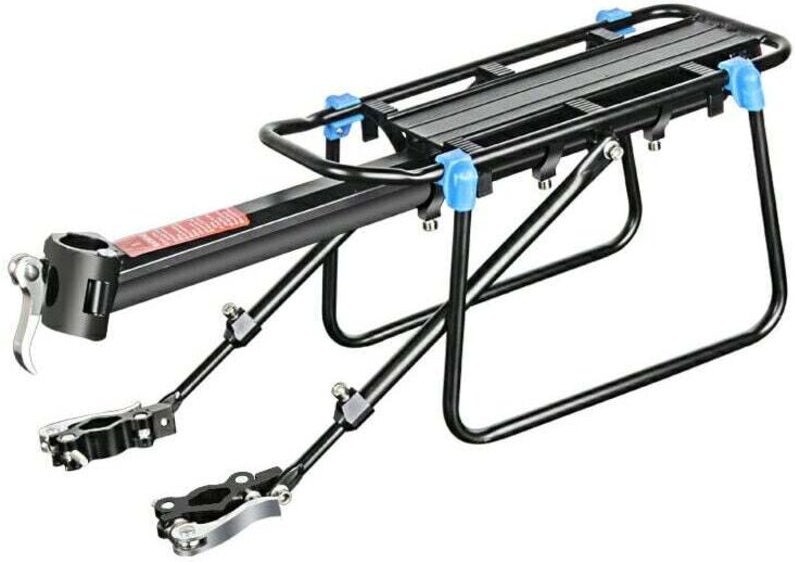 Fahrradgepäckträger, verstellbarer Fahrradträger, maximale Traglast 75 kg, Fahrradträger aus Aluminiumlegierung mit Refl...