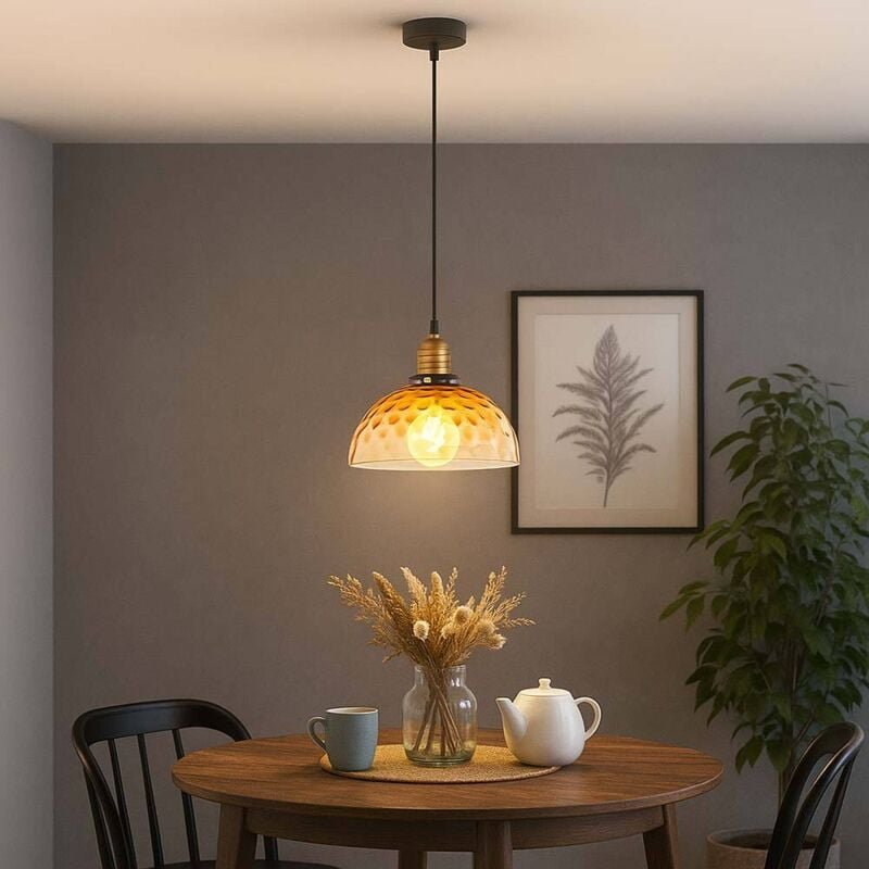 Hängeleuchte - Salvy - bernstein - glas - ø 25cm - E27 - - Globo