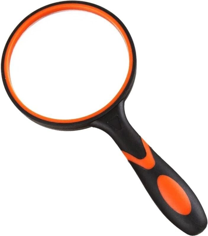 Linghhang - orange und schwarz) Lupe, Leselupe, 10-fache Vergrößerung, 10-fache Leselupe, Kinderlupe, Lupe, Handleselupe...