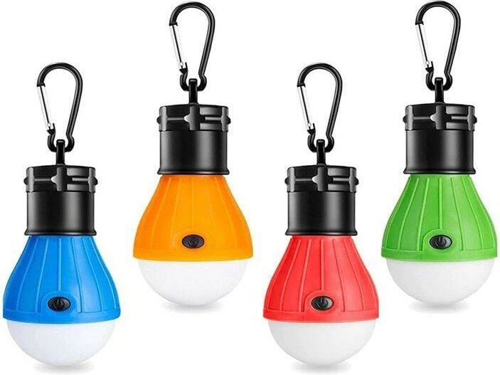 Campinglampe, 4 Stück LED-Campinglaterne mit Haken, tragbare Campingzeltlampe