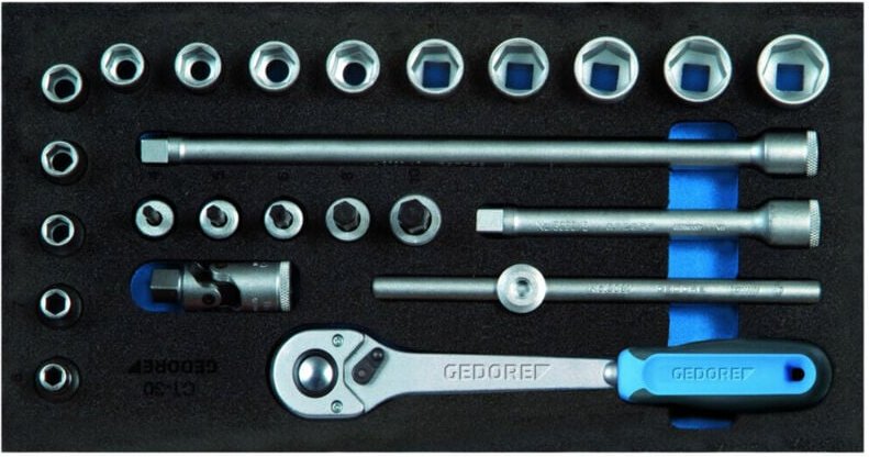 Check-Tool-Einlage mit Sortiment 1500 CT1-30, 2308975 - Gedore