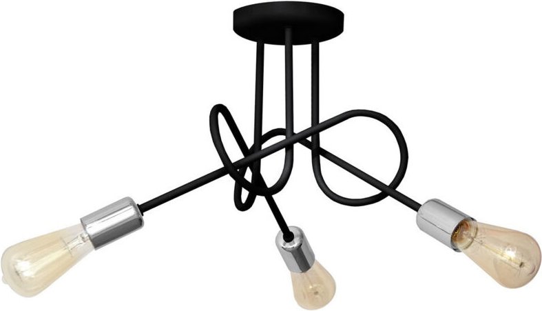 Helam - oxford Halbbündige Deckenleuchte mit mehreren Armen Schwarz, Chrom 50cm