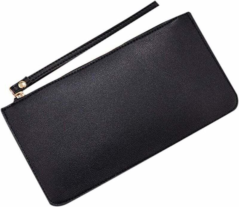 Retro-Geldbörse mit Reißverschluss und Münzclip (Schwarz) - Fei Yu