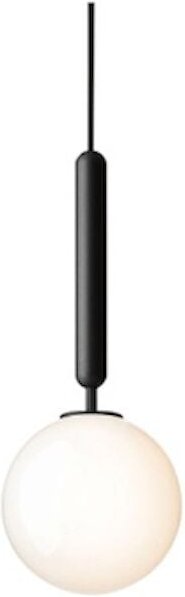 Stick - milchige Kugel - schwarze Hängelampe 15cm