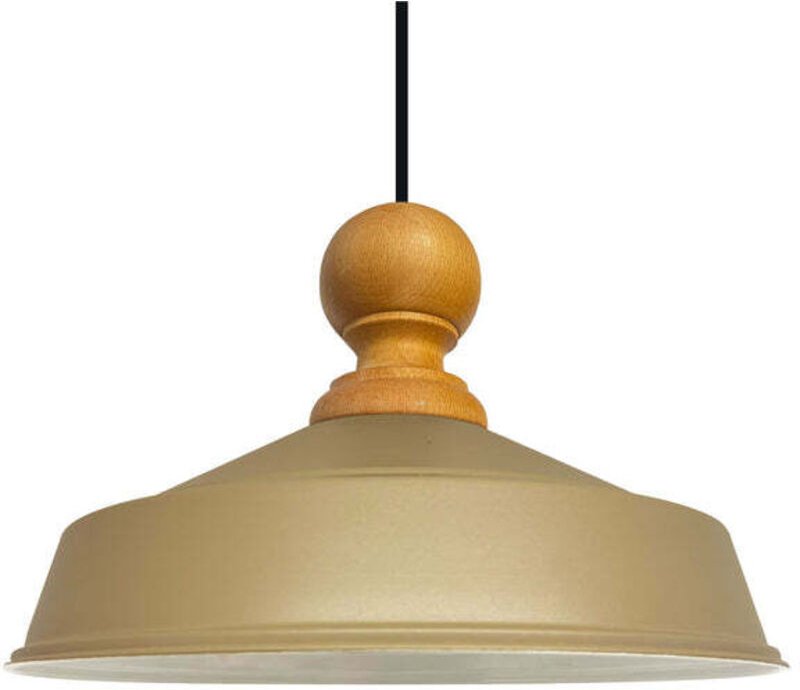 Handbemalte Industrielle Hängeleuchte aus Beige Metall – Vintage-Kronleuchter E27 Ø41 cm für Wohnzimmer, Schlafzimmer Od...