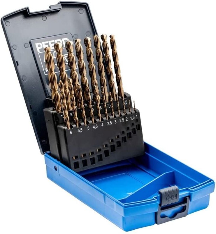 Pferd - Spiralbohrer-Set 19-tlg. inox hsse n din 338 für zähe und harte Werkstoffe