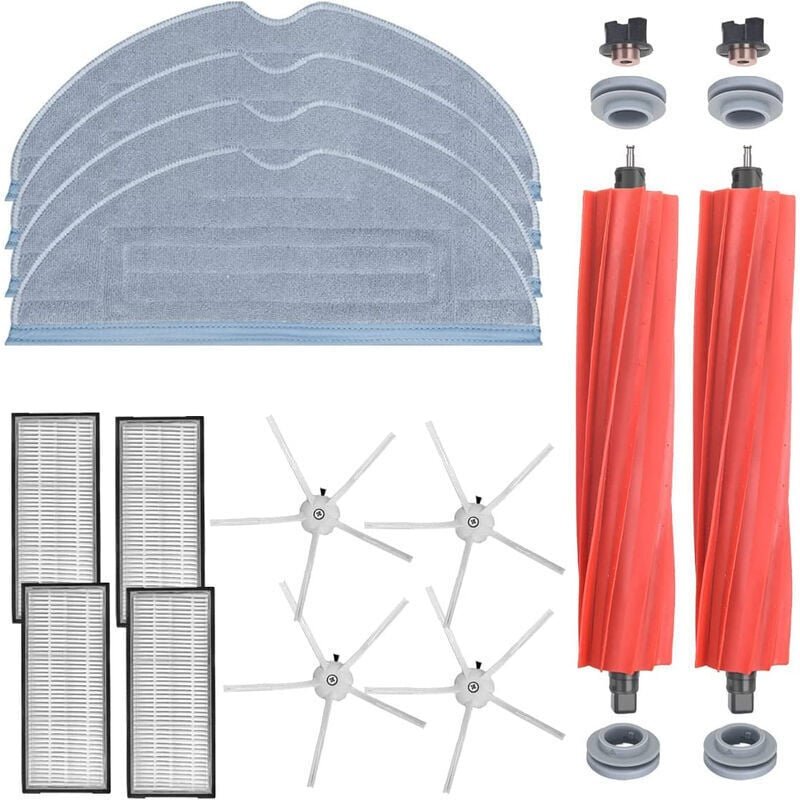 Zubehör für Roborock S7 MaxV Ultra / S7 MaxV / S7 Plus / S7 Max / S7 Roboterstaubsauger (2 Hauptbürsten + 4 Filter + 4 E...