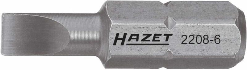 Bit 2208-6 ∙ 1/4 Zoll (6,3 mm) Sechskant massiv ∙ Schlitz Profil ∙ sw 0,6 x 4,5 mm