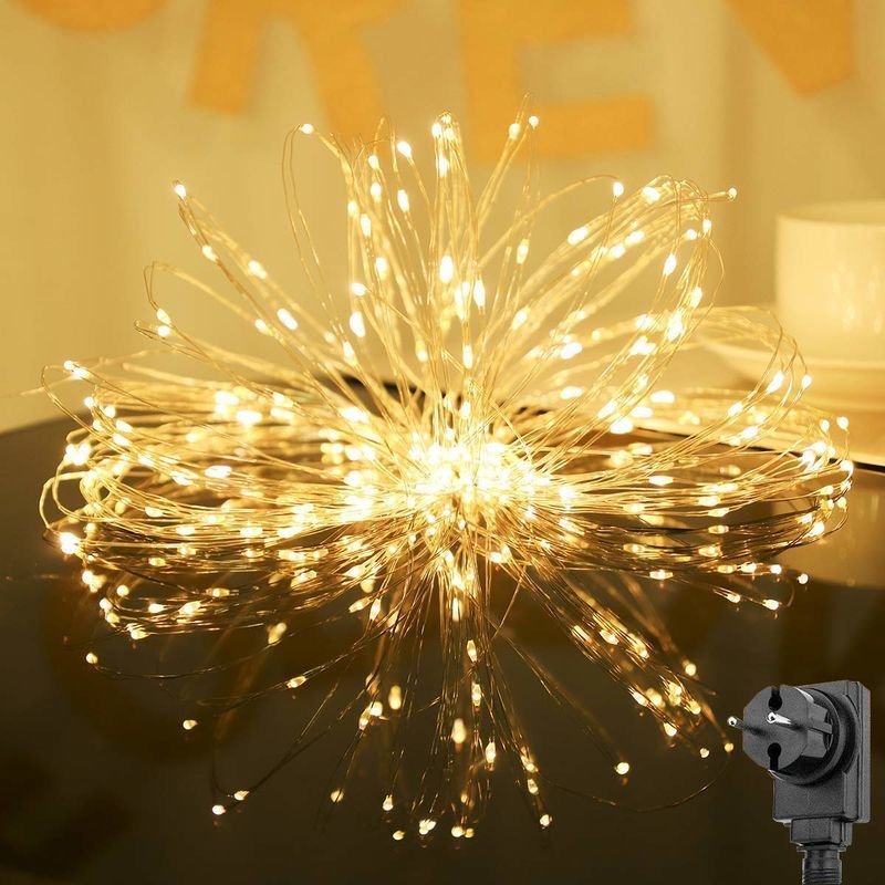 Salcar 20m LED Lichterkette, Kupfer, 200 LEDs, warmweiß