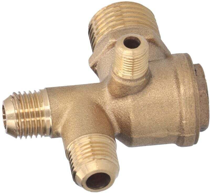 Clapet Anti-Retour Double Tuyau Laiton 4 Voies 10x14x14x16mm Compresseur Air