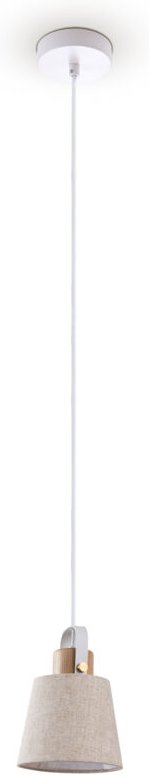 Paco Home - Hängelampe Pendelleuchte Esstisch Wohnzimmerlampe Deko Lampenschirm Stoff E27 Weiß-Creme, Ø15cm