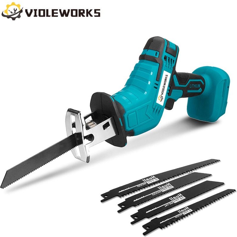 Säbelsäge Akku-Säbelsäge mit 4 Sägeblättern für Makita 18V Akku (nur Maschine)