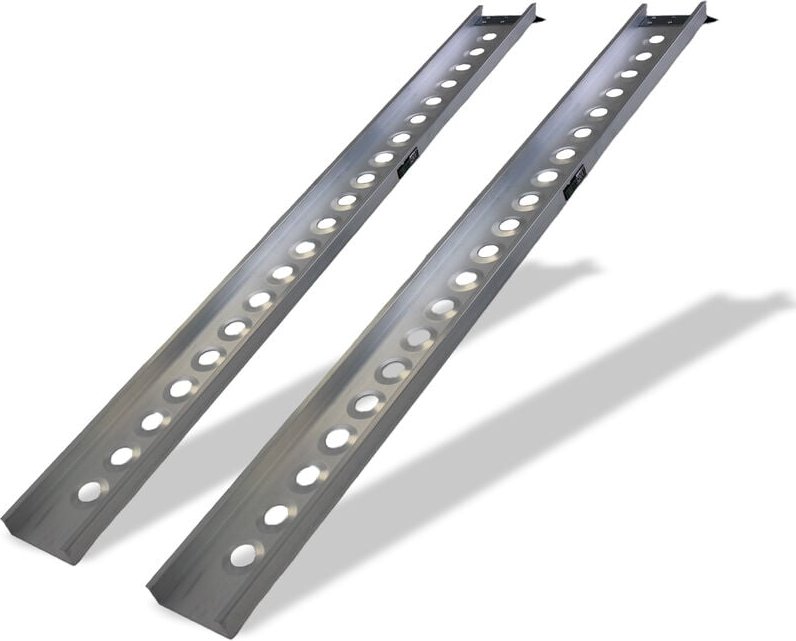Baumarktplus - trutzholm 2x Auffahrschienen 194 cm Traglast 200 kg Alu grau Seitenkante Auffahrrampen Verladerampen