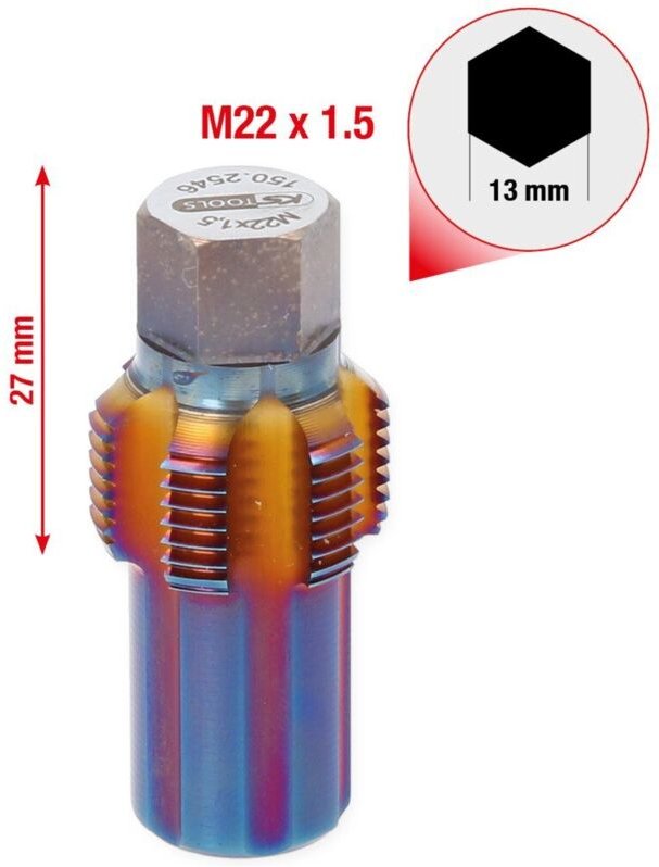 Ks Tools Gewindeschneider mit Führungsbolzen für Partikelfiltersensoren, M22x1,5