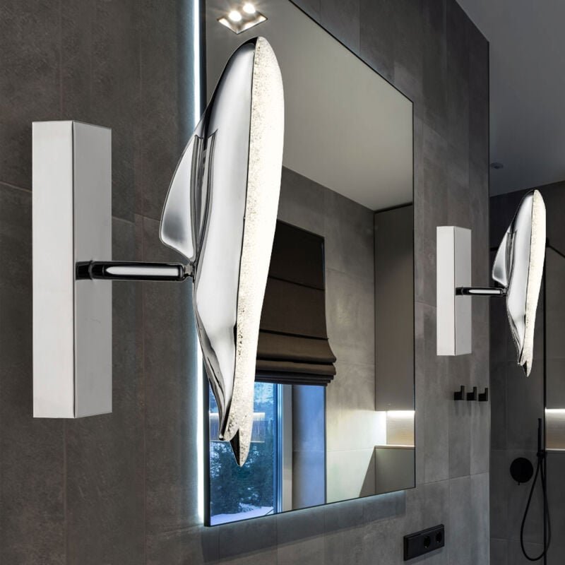 Led Wandlampe Wandleuchte Wal Design Wohnzimmerleuchte Spotlampe verstellbar, Chrom, 8W 645lm neutralweiß, BxH 6x23,5 cm...