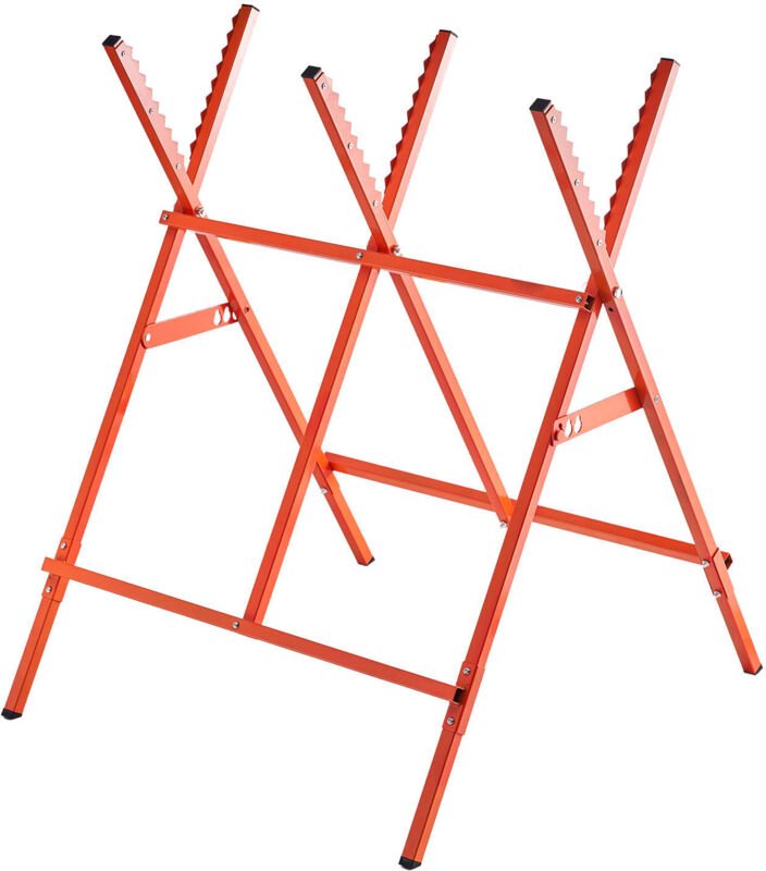 Mophorn Sägeböcke mit Kettensägen-Halterung, 118 kg Tragkraft, höhenverstellbares Holzsägebock-Gestell, Sägehilfe mit ru...