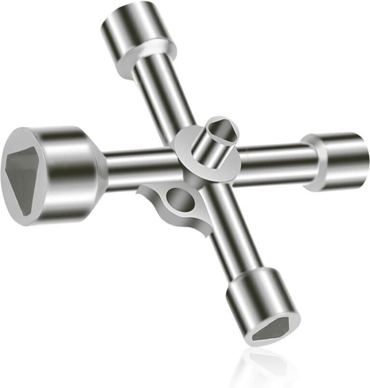 ZVD-4-Wege-Dreiecksschlüssel, 5 Größen, Innendurchmesser 7 mm/10 mm/12 mm/13 mm/18 mm, Mehrzweckschlüssel für Schaltkast...