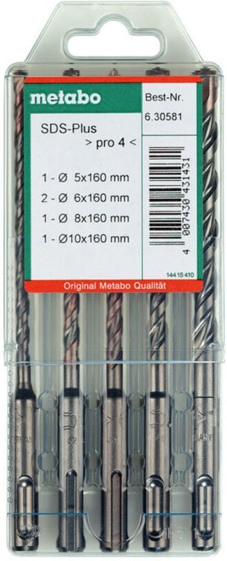 Hammerbohrersatz SDS-plus Pro 4 5-teilig SDS-Plus Kunststoffkassette