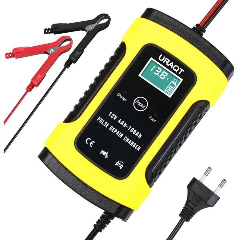 Intelligentes 12V 6A Batterieladegerät mit LCD-Touchscreen, mehrfache Wiederherstellungs- und Schutzfunktionen für Autos...