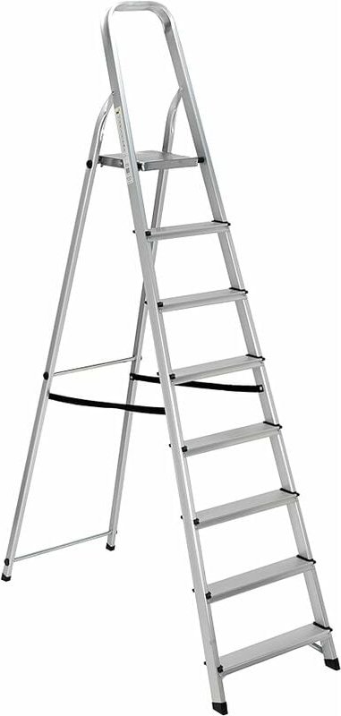 Garden Friend Aluminium-Leiter 8 Stufen 51x134x215h cm max. Belastbarkeit 150 kg