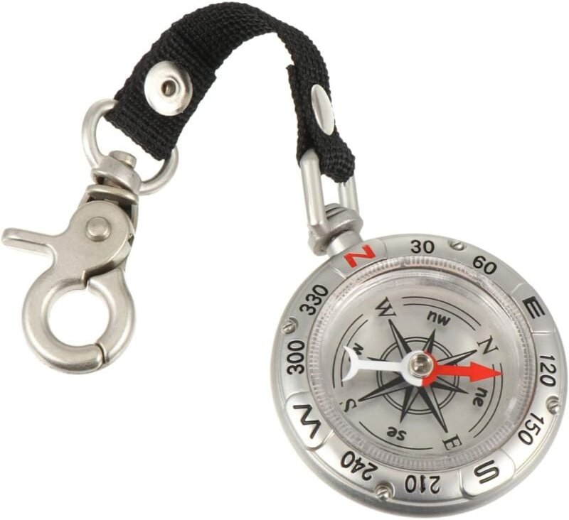 Vintage Zinklegierung Kompass Schlüsselanhänger Outdoor Kompass Anhänger, 16.3x4.9x1.3cm