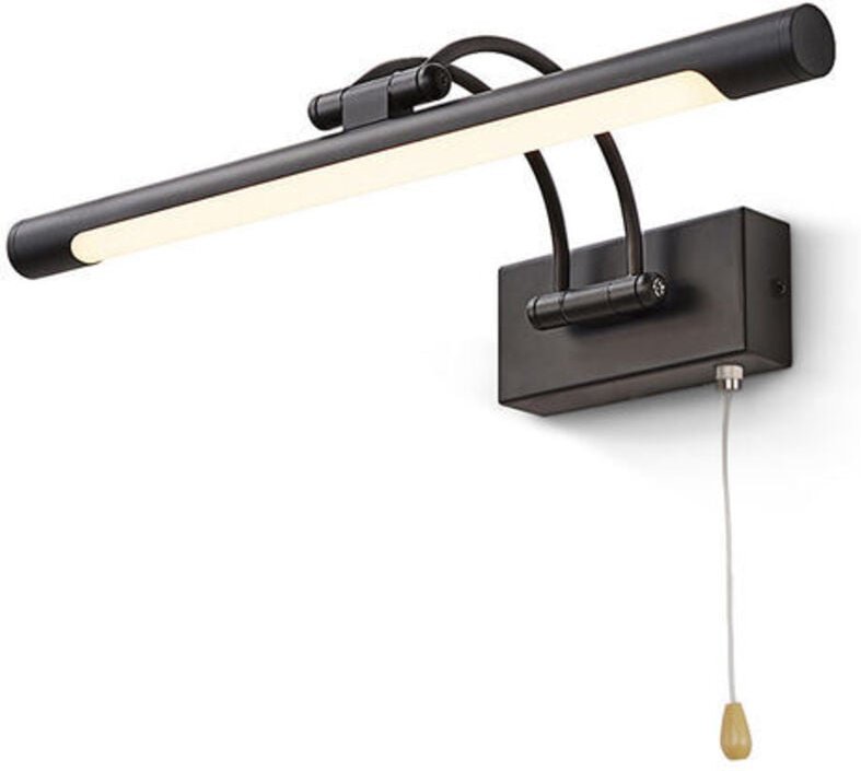 Led Schlafzimmer Wandleuchte 8W IP44 Spiegel Wandlampe Badbeleuchtung Mattschwarz Innenbeleuchtung Mit Schalter, 40CM 30...