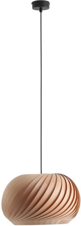 Licht-erlebnisse - Hängelampe Metall Holz E27 b: 38 cm h: max. 200 cm Schwarz rund Hängeleuchte