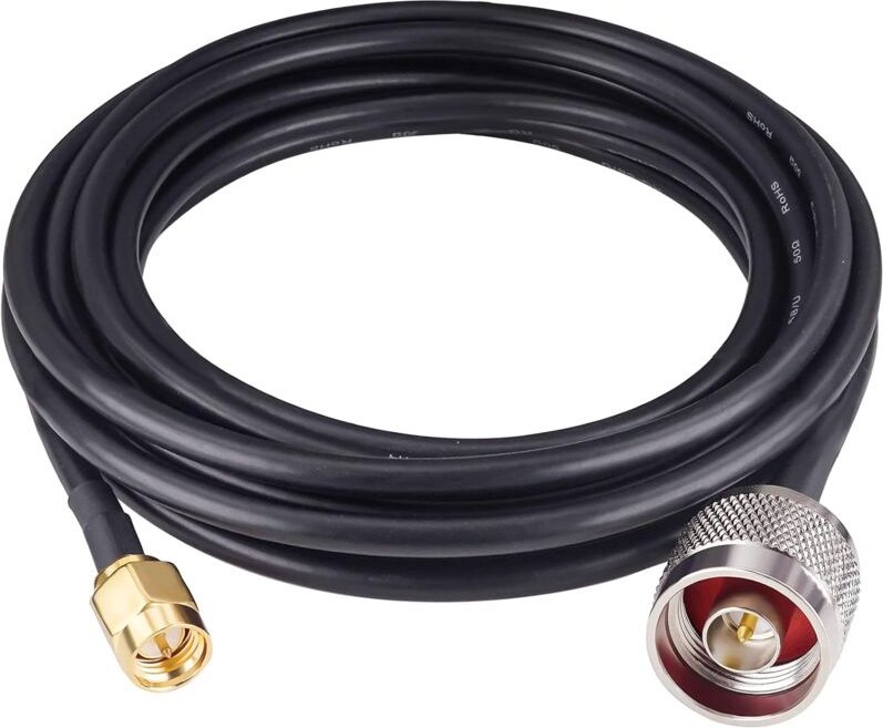 Dolaso - 25 Fuß verlustarmes RG58-Koaxial-Verlängerungskabel, N-Typ-Stecker auf SMA-Stecker, Koaxial-Verlängerungskabel