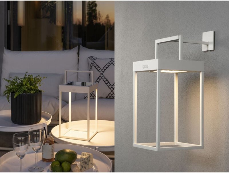 4in1 Akku Tischleuchte PORTOFINO Weiß, Solar & USB aufladbar, mit Wandhalterung