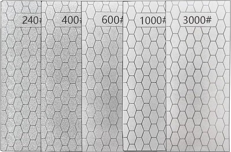Diamant-Schleifstein, 5 Stück Messerschärfstein mit extra feiner/grober Platte und rutschfester Unterseite, Körnung 240/...