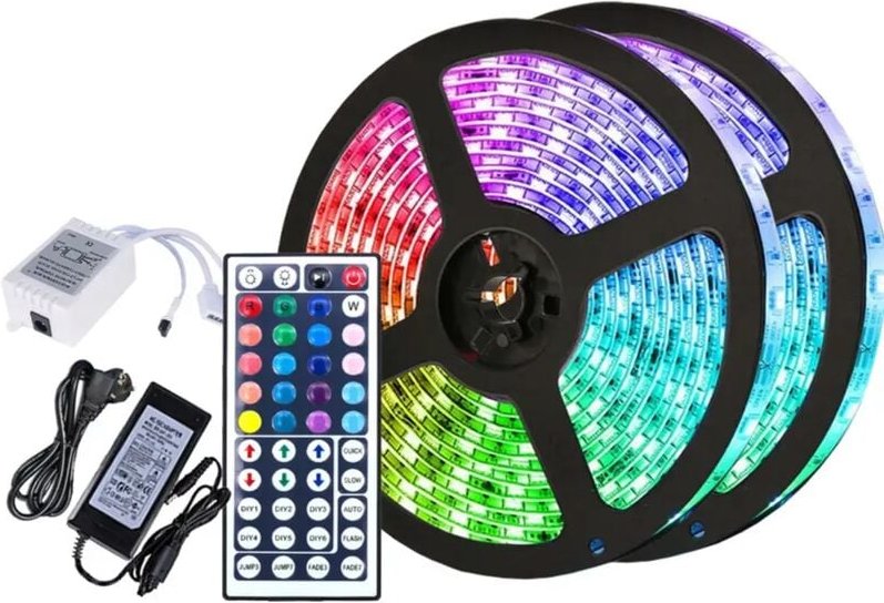Kcvv - RGB-LED-Lichterkette, Farbwechsel-LED-Streifen, 60 Stück, IP20, mit 44 Tasten-Fernbedienung, 10 m