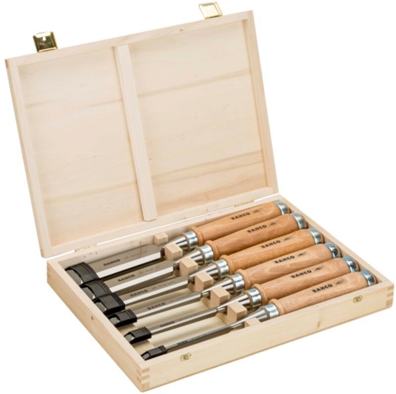 Bahco - Stechbeitel-Satz, 6-Tlg, Holzbox, 6,10,12,18,25,32mm 425-083