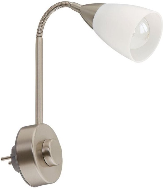 Steckerleuchte, 23,5 cm, max. 25 w, Matt-Nickel Briloner Leuchten