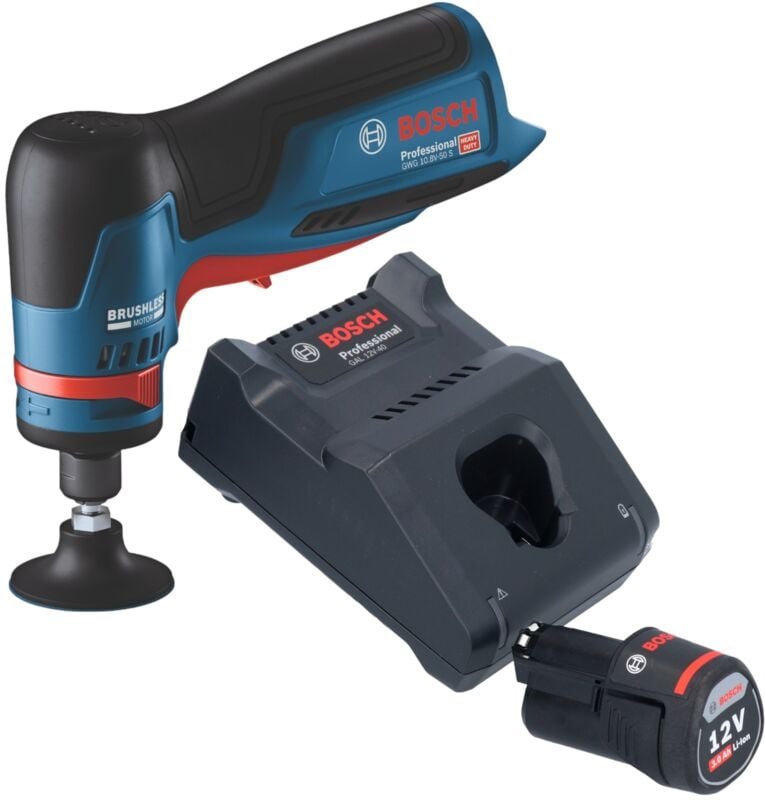Bosch gwg 12V-50 s Professional Akku Geradschleifer 12 v 6 mm Brushless + 1x Akku 3,0 Ah + Ladegerät