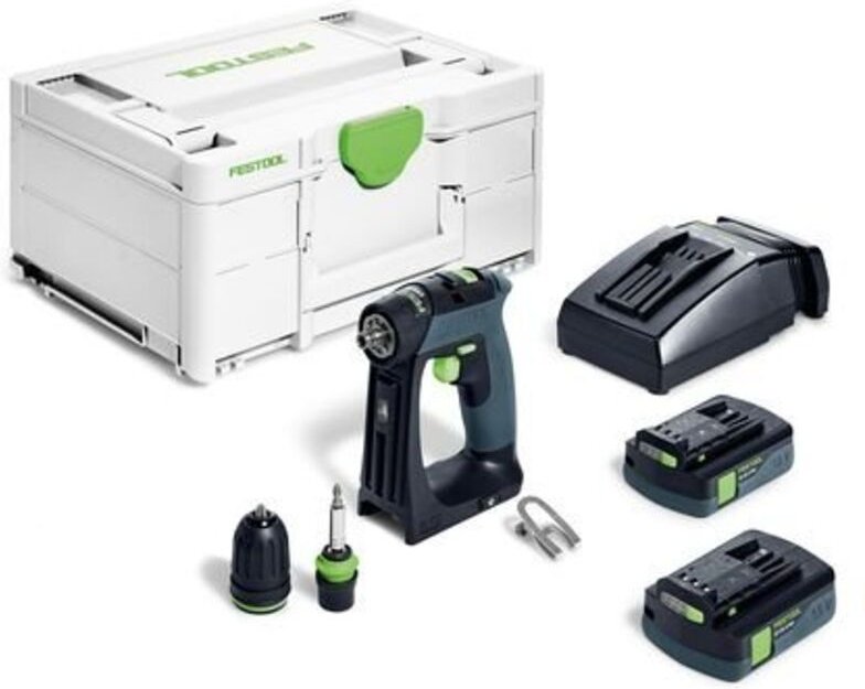 Akku-Bohrschrauber cxs 18 c 3,0-Plus, incl. 2 x Akku, Schnellladegerät, Zubehör - Festool