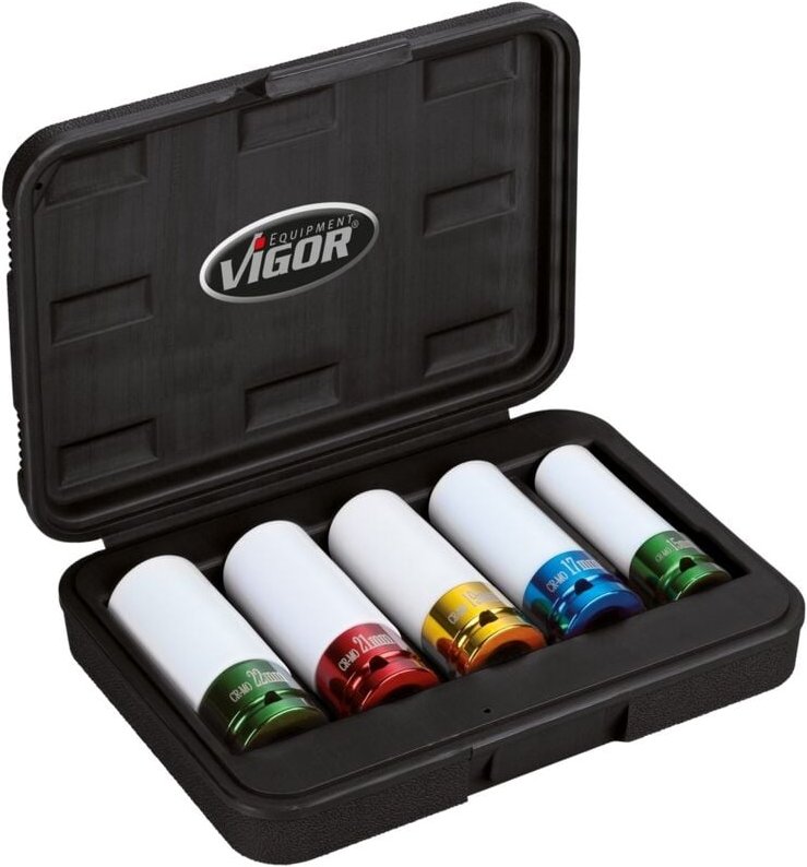 Kraft-Steckschlüsseleinsatz-Set 1/2' (12.5 mm) 5teilig V2257 - Vigor