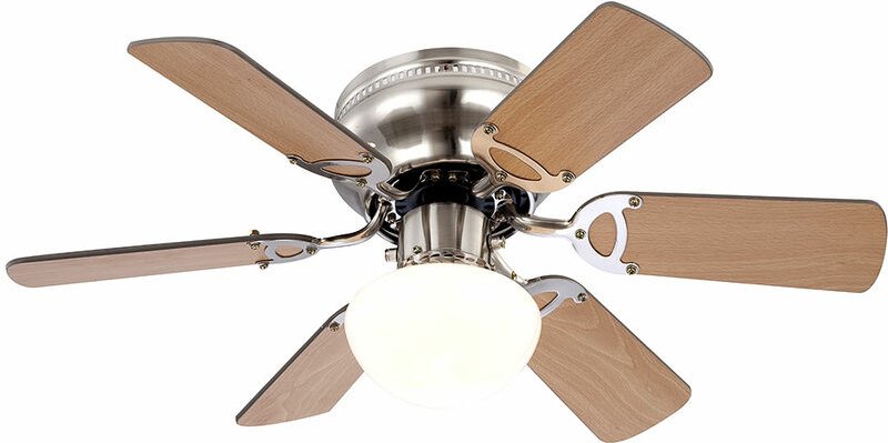 Thumbnail - Deckenventilator Deckenlampe Zugschalter Ventilator Rechts Linkslauf, 3 Geschwindigkeitsstufen, Flügel wendbar graphit b...