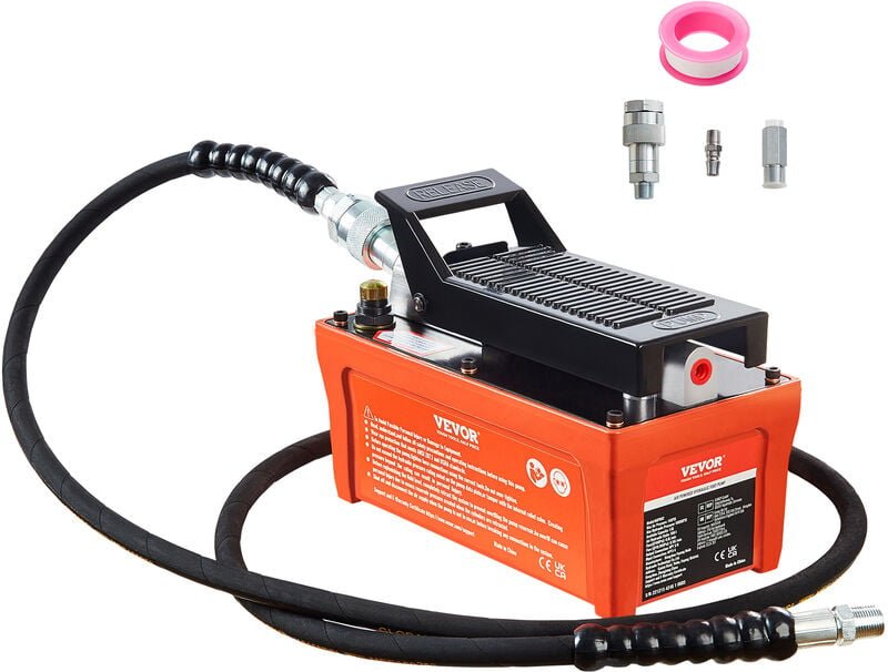 1,6L Lufthydraulische Pumpe 700bar Hydraulikpumpe 0,8L/min (ohne Last) 0,16L/min (Belastung) Hydraulische Fußpumpe mit 2...