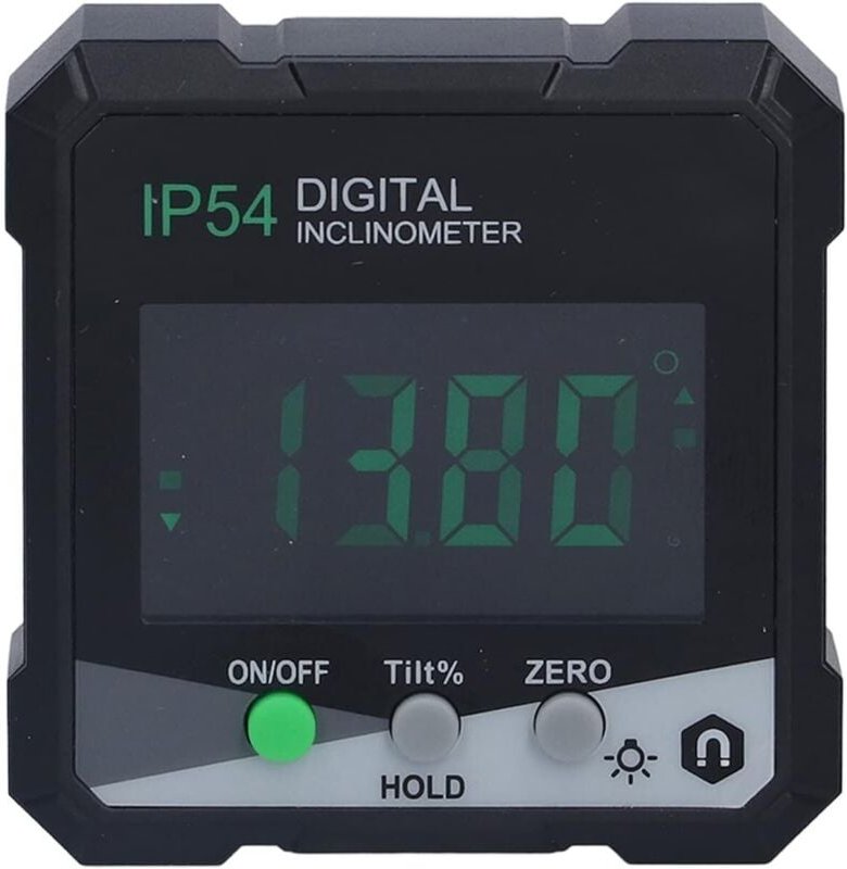 Tragbarer digitaler Neigungsmesser 4 x 90°, LCD-Hintergrundbeleuchtung, einseitiger magnetischer digitaler Winkelmesser,...