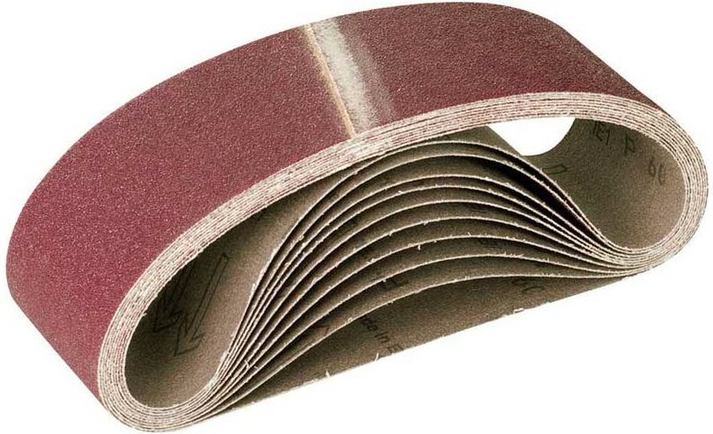 MioTools Fox Schleifbänder, 610 x 100 mm, f. Handbandschleifer, Normalkorund (10 Stk.) K100