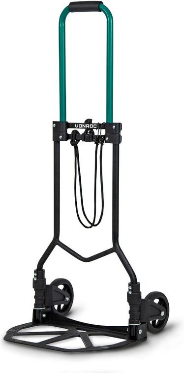 Vonroc - Sackkarre - Klappbar - Trageplattform mit Anti-Rutsch-Beschichtung - Max. Tragkraft 80kg. - Inkl. Gepäckspinne