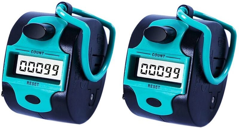 2X Zähler Elektronischer Clicker Manueller Digitaler Stich Zähler Fingerring Mechanischer Hand Zähler für Reihen Leute G...