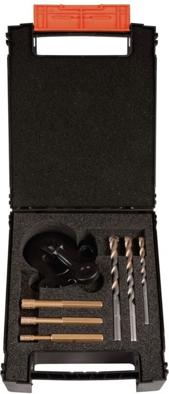 Satz Diamant Trockenbohrer 6-kant Schaft und Betonbohrer 7-tlg. mit Anbohrhilfe - Projahn