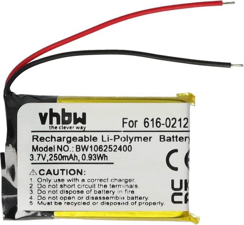 Vhbw - 1x Akku kompatibel mit Apple IPod Shuffle MB684LL/AiPOD, MB686LL/AiPOD MP3-Player Musik Player (250 mAh, 3,7 v, L...