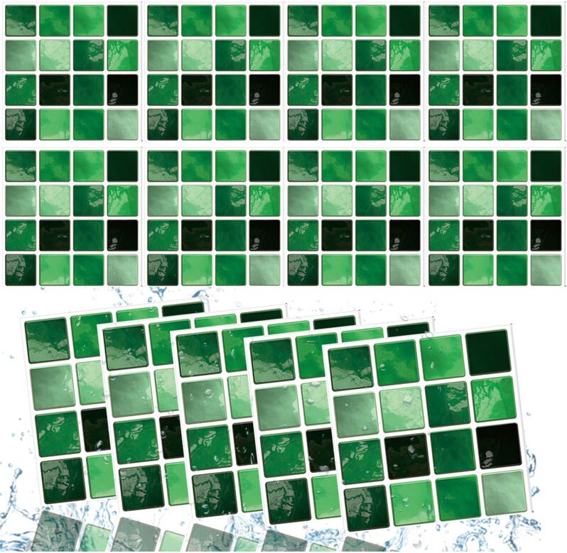 20 selbstklebende Mosaikplatten, 10 x 10 cm, für Küche/Bad, wasserfest