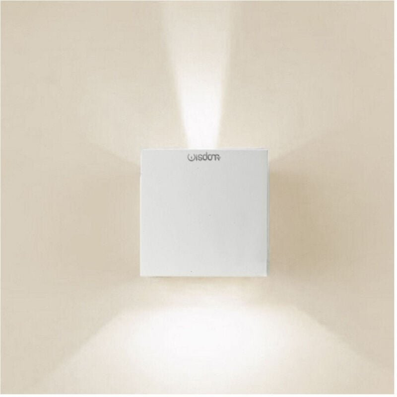 Trade Shop - APPLIQUE LED CUBO LAMPADA ZU PARETE WISDOM 6W 810LM REGULABLE LUCE UPDOWN IP65 -