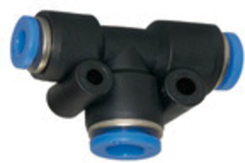 T-Steckverbindung »Blaue Serie«, reduzierend, Schlauch-Ø 2x8/1x4 - Riegler