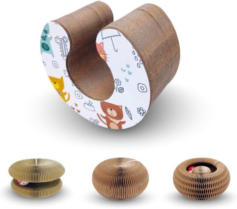 Kratzbrett für Katzen – Interaktives Katzenspielzeug für drinnen – Magisches Orgel-Kratzbrett – Aus recycelter Wellpappe...