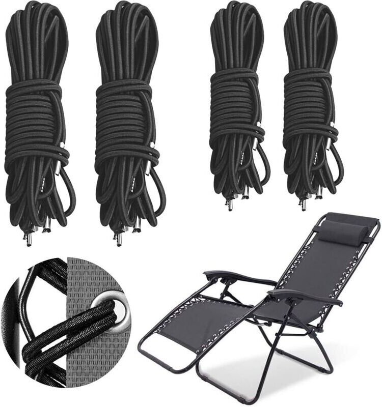 Stück Ersatz-Gummibänder für klappbare Liegestühle, universelle Zero-Gravity-Verstärkung für Relaxsessel aus Canvas (4 S...
